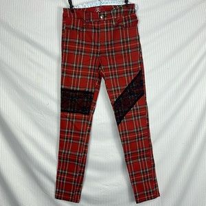 NWT Royal Bones red plaid pants size 5